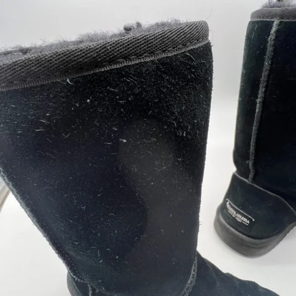 Koolaburra by UGG Black Leather Suede Calf Boots Y2K Faux Fur Lined Women Size 7 - Picture 11 of 14